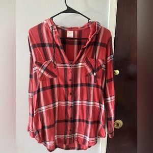 No boundaries flannel hoodie shirt